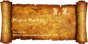Migra Martin névjegykártya